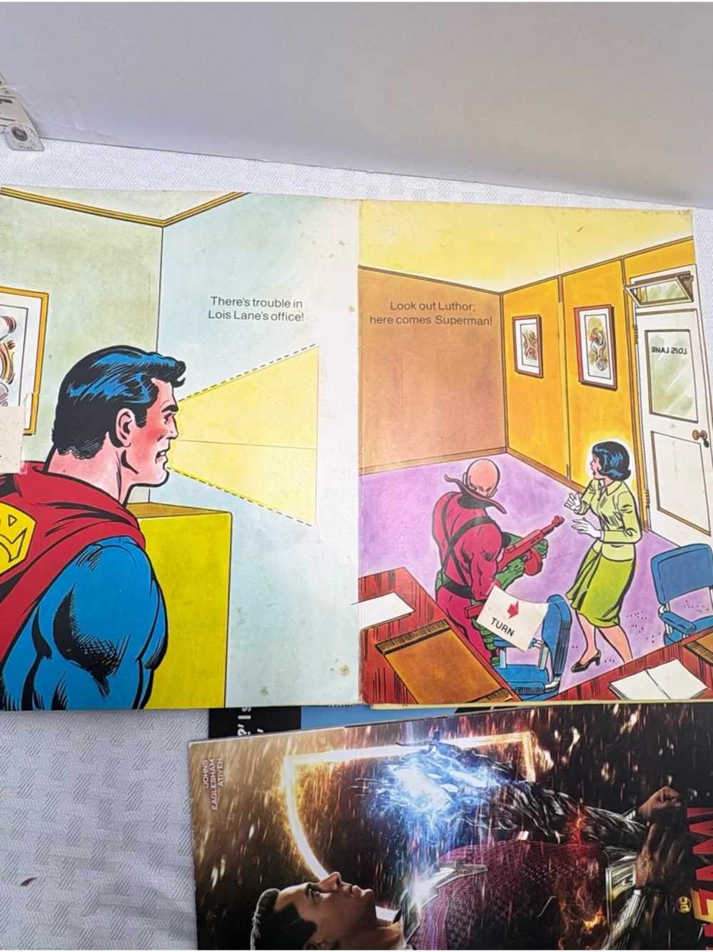 Vintage Superman Pop-Up Hardcover Book - and other random selections set.